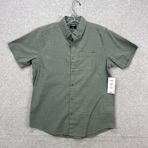 Hurley Shirt Mens‎ Small Green One And Only Short Sleeve Button Up Pocket NEW